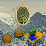Boom van de Greenery Gold Foliage van Life Goud Vergulden Ketting<br><div class="desc">De boom van het leven is een symbool voor een nieuw leven en de essentie van optimisme en positieve levenden. Vang dit onsterfelijke teken in het ornament dat goede wil en gezondheid overbrengt. Het is geschikt voor een breed scala aan feestelijkheden. De afbeelding heeft gouden bladeren in een goudvelg ketting....</div>