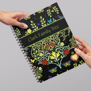 Boom van de groene en zwarte familie notitieboek