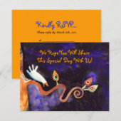 Boom van de levensduif Bat Mitzvah Reply Card RSVP Kaartje (Voorkant / Achterkant)