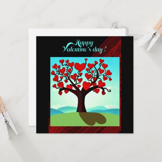 Boom van de liefde - Valentijnsdag Kaart (Voorkant / Achterkant in situ)