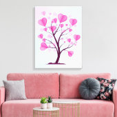 Boom van de liefdesboom van de Waterverf van het k Canvas Afdruk (Insitu (Woonkamer))