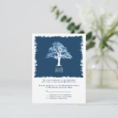 Boom van de Life Bar Mitzvah RSVP Reply Card Navy Kaartje (Staand voorkant)