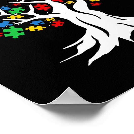 Boom van de maand van het Autisme van het Leven Poster (Hoek)