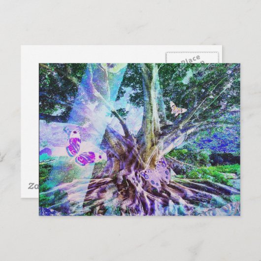 Boom van de schoonheid van het leven briefkaart (Voorkant / Achterkant)