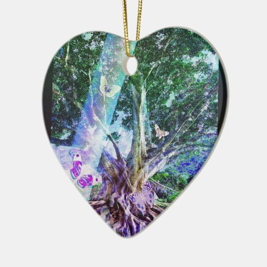 Boom van de schoonheid van het leven keramisch ornament (Links)