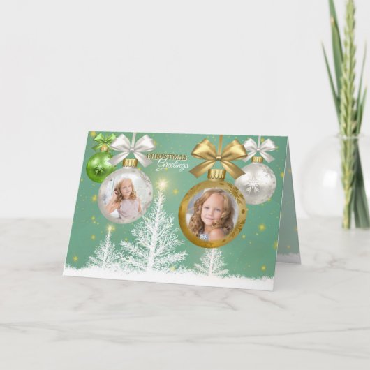 Boom van de Sneeuw van de Snuisterij van Kerstmis Kaart (Voorkant)
