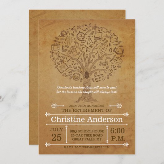 Boom van de Uitnodiging tot pensionering kennisdoc (Voorkant / Achterkant)