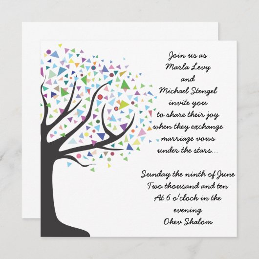 Boom van de Uitnodiging van de bruiloft van het Le (Voorkant / Achterkant)