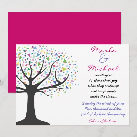 Boom van de Uitnodiging van de Weddenschap van het (Voorkant / Achterkant)