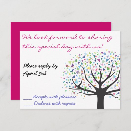 Boom van de Uitnodiging van de Weddenschap van het (Voorkant / Achterkant)