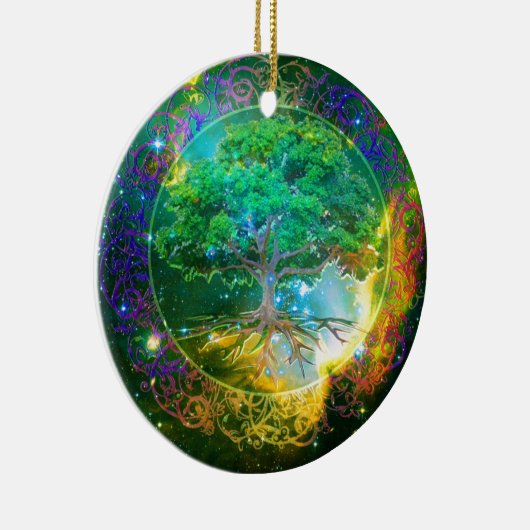 Boom van de Wellness van het Leven Keramisch Ornament (Rechts)