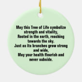 Boom van de Wellness van het Leven Keramisch Ornament (Achterkant)