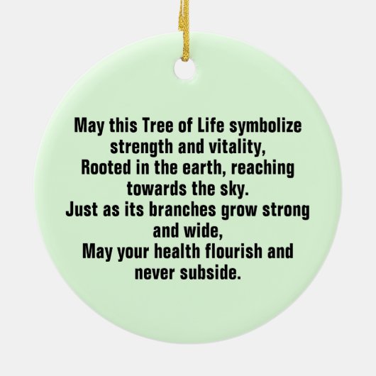Boom van de Wellness van het Leven Keramisch Ornament (Achterkant)