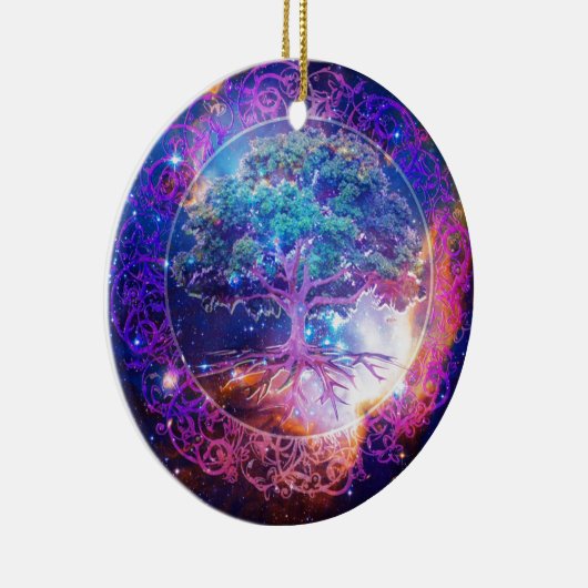 Boom van de Wellness van het Leven Keramisch Ornament (Rechts)