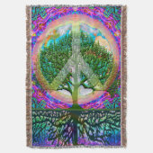 Boom van de Wereldvredesregenboog Deken (Voorkant Verticaal)