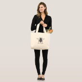 Boom van de werker, bijen, zwart,  grote tote bag (Voorkant (model))