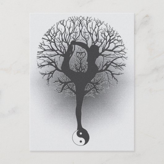 Boom van de Yoga van Yin Yang van het Leven Briefkaart (Voorkant)