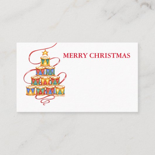 Boom van Drums Vrolijk Kerstfeest Plaats Kaarten N Plaatskaartje (Voorkant)