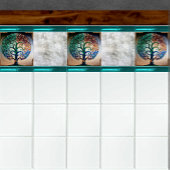 Boom van gebrandschilderd glas met Antiek gouden s Tegeltje