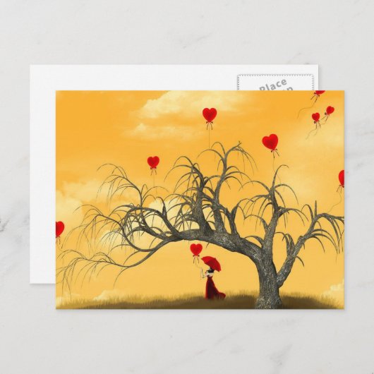 Boom van gebroken harten briefkaart (Voorkant / Achterkant)