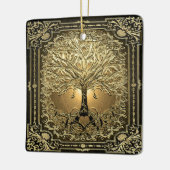 Boom van Gold Inner Light met hartslag Keramisch Ornament (Links)