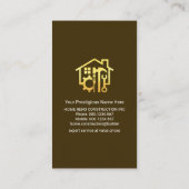 Boom van gouden handyman gereedschap visitekaartje (Achterkant)