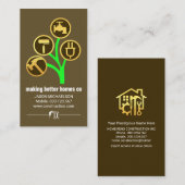 Boom van gouden handyman gereedschap visitekaartje (Voorkant / Achterkant)