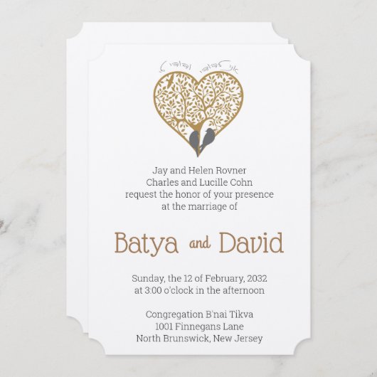 Boom van hartenweddenschappen kaart (Voorkant / Achterkant)