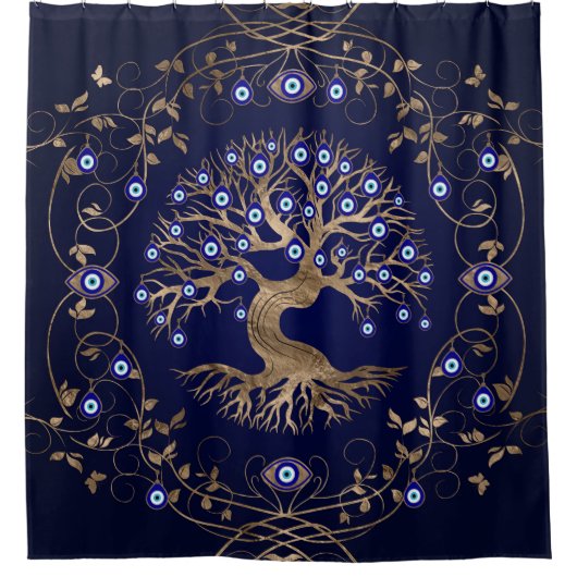 Boom van het boze oog douchegordijn (Voorkant)