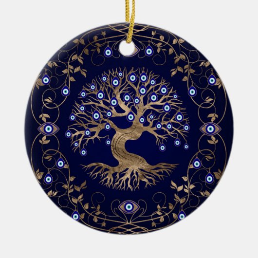 Boom van het boze oog keramisch ornament (Voorkant)