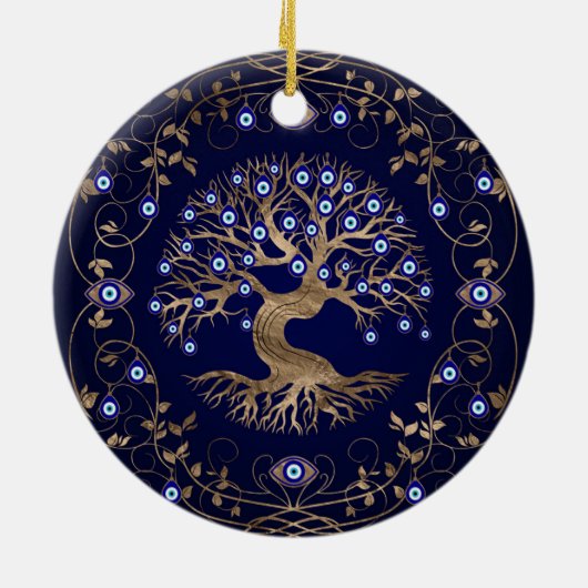 Boom van het boze oog keramisch ornament (Achterkant)