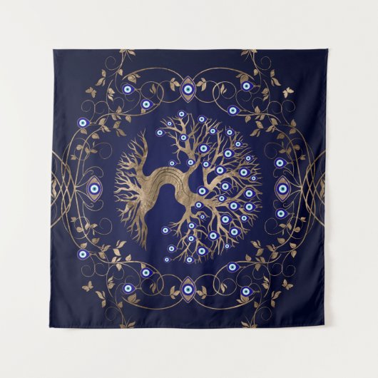 Boom van het boze oog wandkleed (Voorkant (horizontaal))