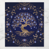 Boom van het boze oog wijn etiket (Enkel label)