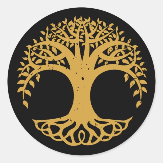 Boom van het Celtische symbool van de Leven Ronde Sticker (Voorkant)