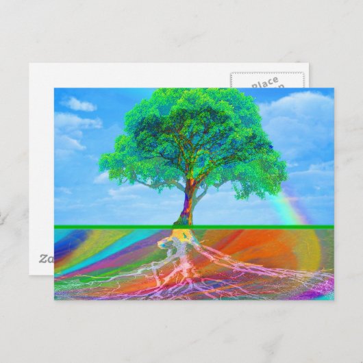 Boom van het Geluk van het Leven Briefkaart (Voorkant / Achterkant)