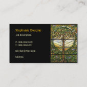 Boom van het Glas in lood van het leven/Tiffany Visitekaartje (Achterkant)