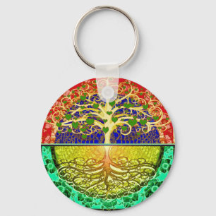 Boom van het hart van het leven sleutelhanger