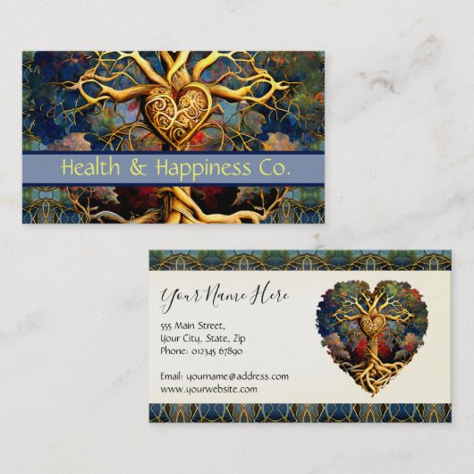 Boom van het hart van het leven visitekaartje (Voorkant / Achterkant)