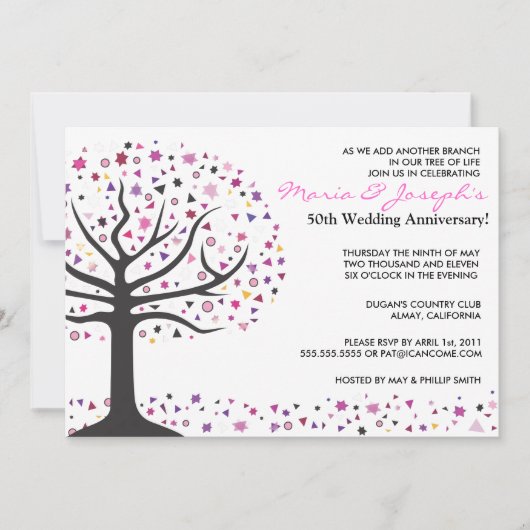 Boom van het Jubileum van de Partij van het Leven  Kaart (Voorkant)