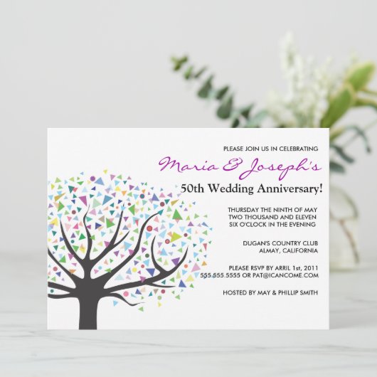 Boom van het Jubileum van de Partij van het Leven  Kaart (Staand voorkant)