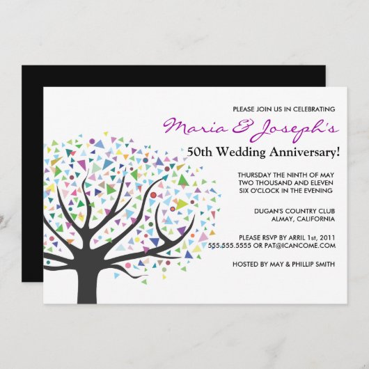 Boom van het Jubileum van de Partij van het Leven  Kaart (Voorkant / Achterkant)