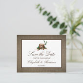 Boom van het landelijke Rustige Burlap sparen de d Aankondigingskaart (Staand voorkant)