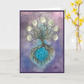 Boom van het Lege Wenskaart van het Leven Kaart (Gele Bloem)