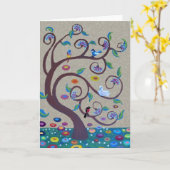 Boom van het leven - art nouveau stijl kaart (Gele Bloem)