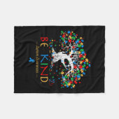 Boom van het leven Autisme Bewustmakingsmaand Puzz Fleece Deken (Voorkant (Horizontaal))