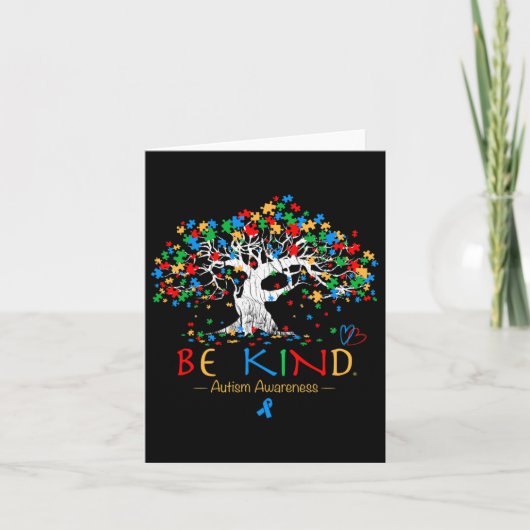 Boom van het leven Autisme Bewustmakingsmaand Puzz Kaart (Voorkant)