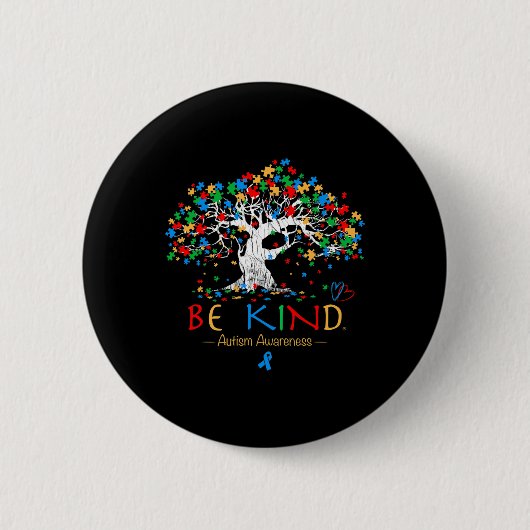 Boom van het leven Autisme Bewustmakingsmaand Puzz Ronde Button 5,7 Cm (Voorkant)