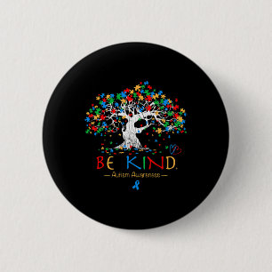 Boom van het leven Autisme Bewustmakingsmaand Puzz Ronde Button 5,7 Cm
