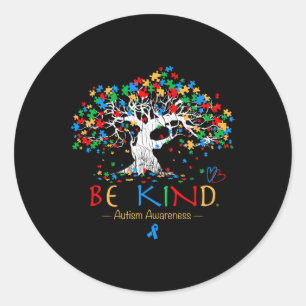 Boom van het leven Autisme Bewustmakingsmaand Puzz Ronde Sticker