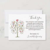 Boom van het leven begrafenisfoto dank u, sympathi notitiekaartje (Voorkant)